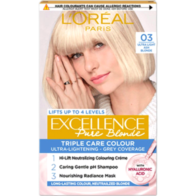 L'Oreal Excellence Pure Blonde Triple Care Colour - 03 Ultra Light Ash Blonde image