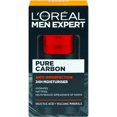 L'Oreal Men Expert Pure Carbon Anti-Imperfection Twenty Four Hour Moisturiser 50ml image