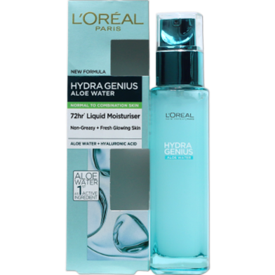 LOreal Paris Hydra Genius Hyaluronic Acid Aloe Liquid Moisturiser 70ml image