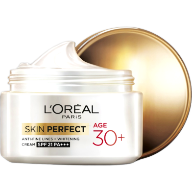 L'Oreal Paris Skin Perfect Anti Fine Lines Brightening Cream Age 30 Plus SPF21 PA Plus Plus Plus - 50gm image