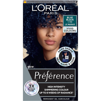 L'Oreal Perference Les Vivids High Intensity Shimmering Colour - 1.102 Blue Black image