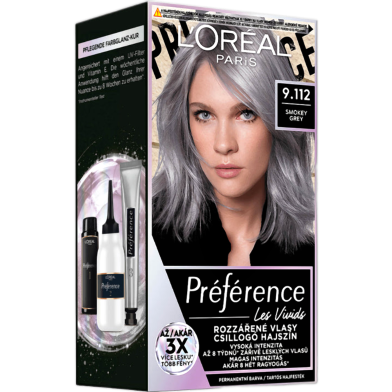 L'Oreal Perference Les Vivids High Intensity Shimmering Colour - 9.112 Smokey Grey image