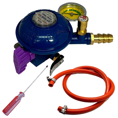 LPG Gas Safety Device 5 in One Package Low Pressure with 6Ft Safety Pipe, 2 Clamps & Screwdriver for Home Safety – Eurogas Slide 2