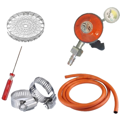 LPG Gas Safety Regulator 22mm with Meter and Auto Shut Off – 6 Feet Hose Pipe, 2 Clamps, Screwdriver – 5 in 1 Package – IGT image