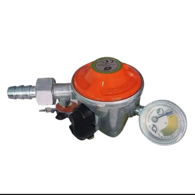 LPG Safety Device With Meter Regulator (22 MM) With 6Feet Gas Pipe, 2Piece Clam image