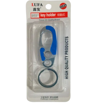 LUFA Silver Blue Antique Metal Keychain For Men Stylish Or Girl Key Ring Hook Keychain Holder For Bikes Car Random image