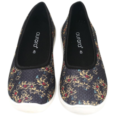 Ladies walking shoe Black and golden image