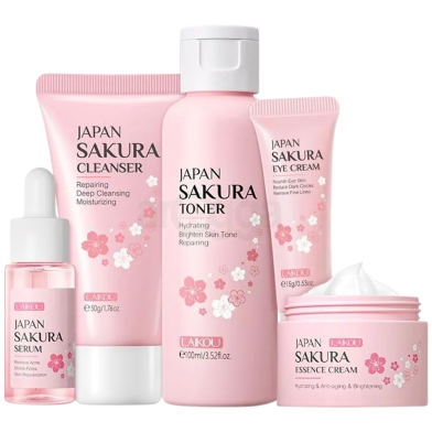 Laikou Japan Sakura Cleanser Cherry Blossoms Whitening Face Serum Reduce Spots - 5pcs image