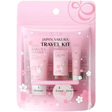Laikou Japan Sakura Travel Kit - 4pcs image