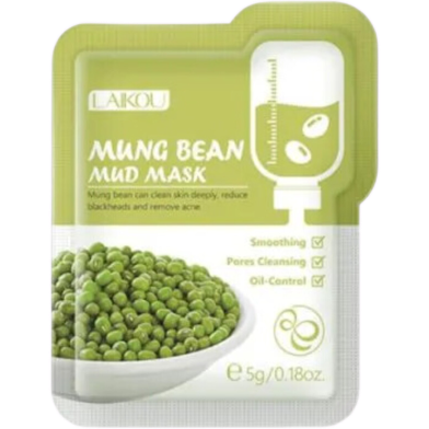 Laikou Mung Bean Cleansing Mud Mask Refreshing Moisturizing Hydrating Mask -1pcs image