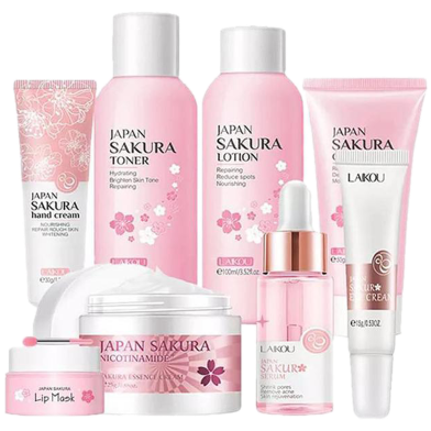 Laikou Sakura Face Skin Care Set Moisturizing Nourishing Serum 8pcs image