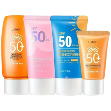 Laikou Sakura Sun Cream 50 Plus Plus Plus Vitamin C Sunblock For Waterproof Sun Protection - 4 Pcs Set image