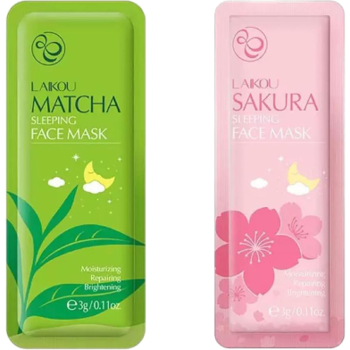 Laikou Sakura and Matcha Sleeping Mask (3gm plus 3gm) image