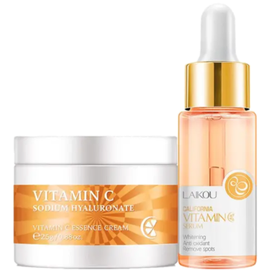 Laikou Vitamin C Face Cream Anti Oxidant Serum Remove Spots Dullness Skin Care 2pcs image