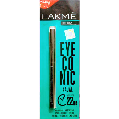 Lakmé Eyeconic Kajal Deep Black 22 hr Indian image