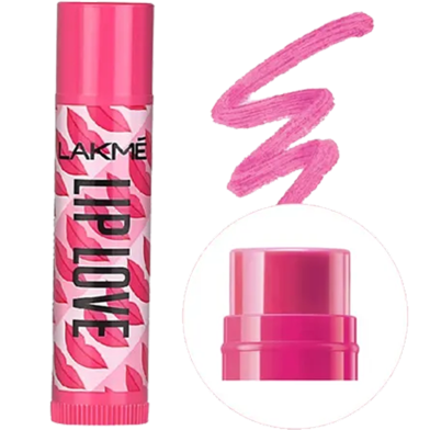 Lakme Lip Love Strawberry Lip Care Balm 4.5 gm | 22 H Moisture Formula | SPF 15 image