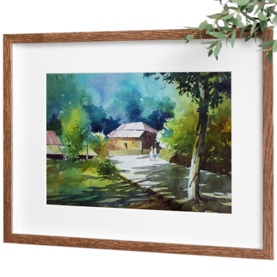 Mahmudur Rahman Rial Landscape Watercolor - (20x16)inches image