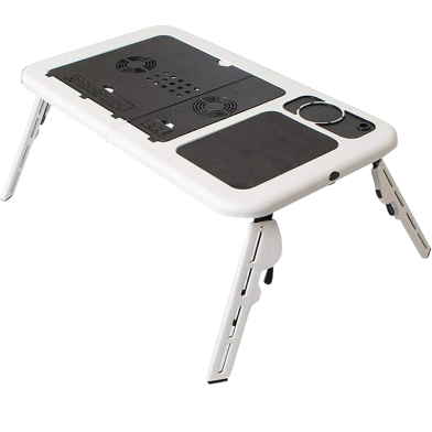 Laptop Table With Cooling System - White image