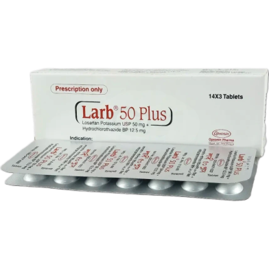 Larb Plus 50 mg 12.5 mg Tablet 14's Strip image