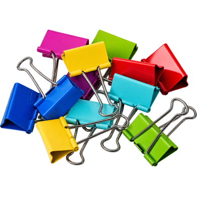 Large Binder Clips 1.6 Inch Colorful 12 Pc image