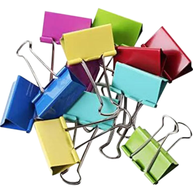Large Binder Clips 1.6 Inch Colorful 12 Pcs, Binder Clips 41mm for Teacher School Office and Business image