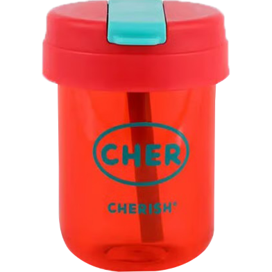 Cher Large Capacity Anti-fade Pretty Wide Straw Cup 300 ml - Red image
