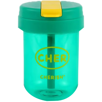 Cher Large Capacity Anti-fade Pretty Wide Straw Cup 300 ml - Green image
