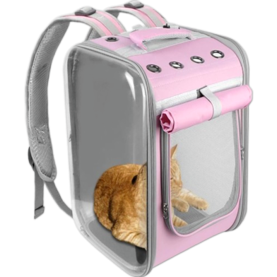 Large Transparent Pet Backpack Carrier For Cats Dogs Breathable Portable 1Pcs image