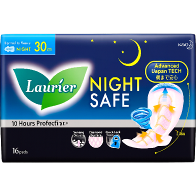 Laurier Sanitary Napkin Night Safe Wing-16 pcs image