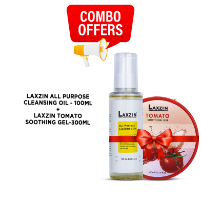 Laxzin All Purpose Cleansing Oil 100ml And Laxzin Tomato Soothing Gel 300ml Combo Offer image