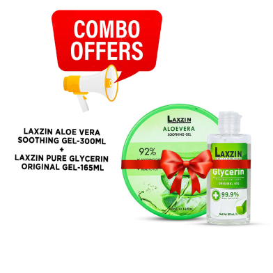 Laxzin Aloe Vera Soothing Gel 300ml And Laxzin Daily Facial Cleanser 150ml Combo Offer image