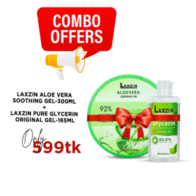 Laxzin Aloe Vera Soothing Gel 300ml And Laxzin Daily Facial Cleanser 150ml Combo Offer image