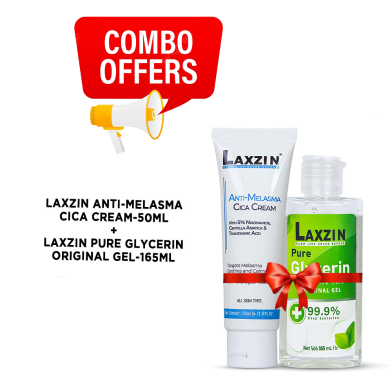 Laxzin Anti Melasma Cica Cream 50ml And Argan Pure Glycerin Original Gel 165ml Combo Offer image