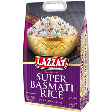 Lazzat Super Basmati Rice Extra Long Grain Streamed Basmati image