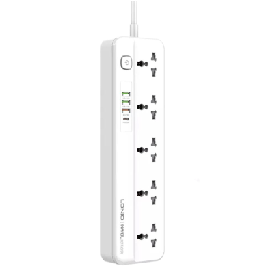 Ldnio SC5415 Power Strips 5 Way Outlet with USB Ports Universal Extension Power Socket image