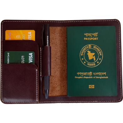 Leather Passport Holder with Card Slots image