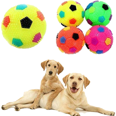 Led Whistle Squeaky Squeaker Sound Ball for Puppy, Dog and Cat, Pet Chew Playing Rubber Ball Toy image