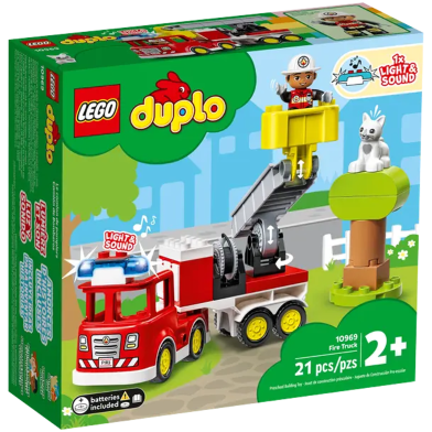 Lego Duplo Town Fire Truck 10969 Building Toy Set For Toddlers Preschool Boys And Girls 2 To 5 Ages 21 Pcs image