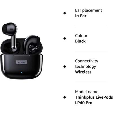 Lenovo LP40 Pro TWS Wireless Earphones – Black Color Lenovo