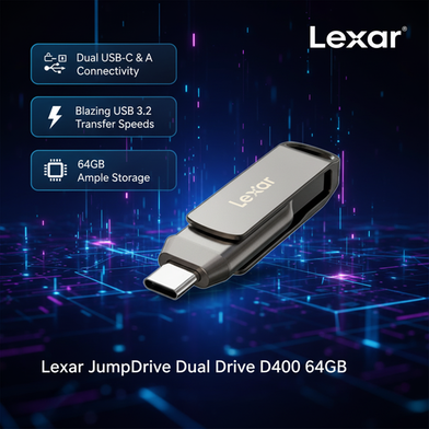 Lexar JumpDrive Dual Drive D400 64GB USB 3.2 Type-C Pen Drive Slide 2