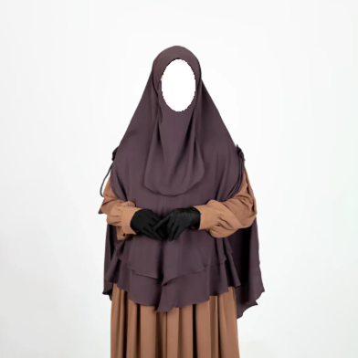Leya Double Layer Ready Hijab-Niqab Set | Wine image