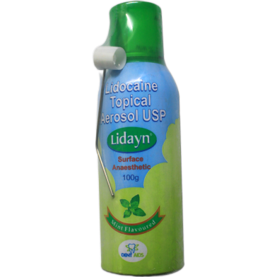 Lidayn Topical Aerosol Spray Lidayn Surface Anesthetic 100g For Dental use image