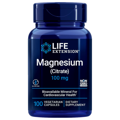 Life Extention Magnesium (Citrate) 100 mg - 100 Vegetarian Capsules image