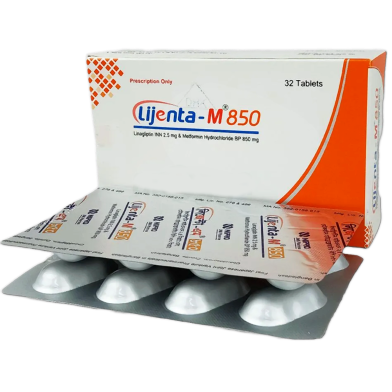 Lijenta-M 2.5 mg, 850 mg Tablet 8's Strip image