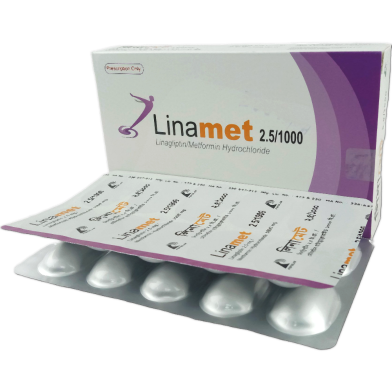 Linamet 2.5 mg 1000 mg Tablet 10's Strip image