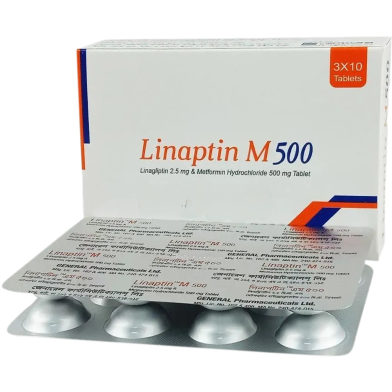 Linaptin M 2.5mg 500mg Tablet 10's Strip image