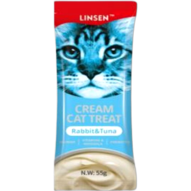 Linsen Cat Creamy Treat - Rabbit and Tuna For All Age Cats 55g | Cat Wet Food image