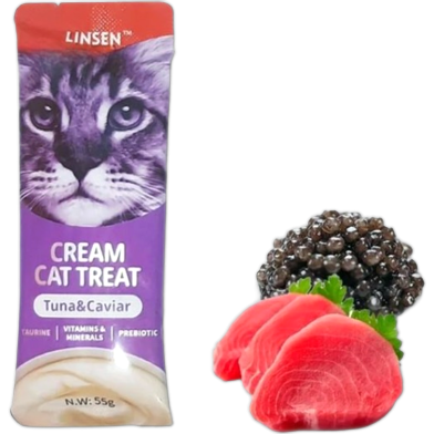 Linsen Cat Creamy Treat - Tuna and Caviar For All Age Cats 55g | Cat Wet Food image
