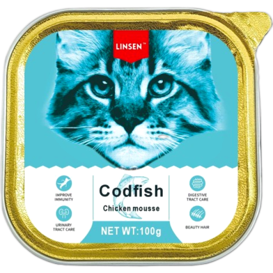 Linsen Cat Pate - Codfish For All Age Cats 100g | Cat Wet Food image