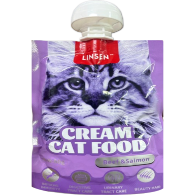Linsen Cream Cat Food - Beef and Salmon 80g | Cat Wet Food image